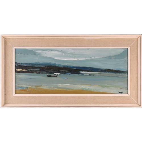 2 - † Donald McIntyre (1923-2009) British, 'The Estuary', oil on board, monogram signature to lower righ... 