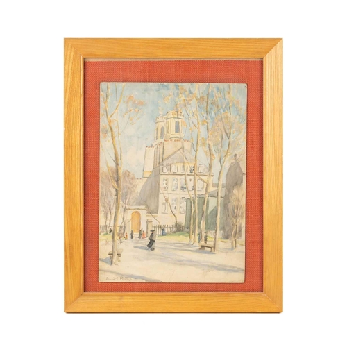 29 - Ernest Procter (1886-1935), Eglisé St. Sulpice, Paris, signed, watercolour on board, 37 x 27 cm, and... 