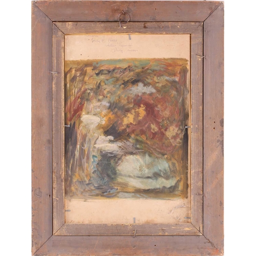 34 - † Arthur Kynaston (1904-1966) British, 'Study of Roses', oil on card, appears unfinished, signed to ... 