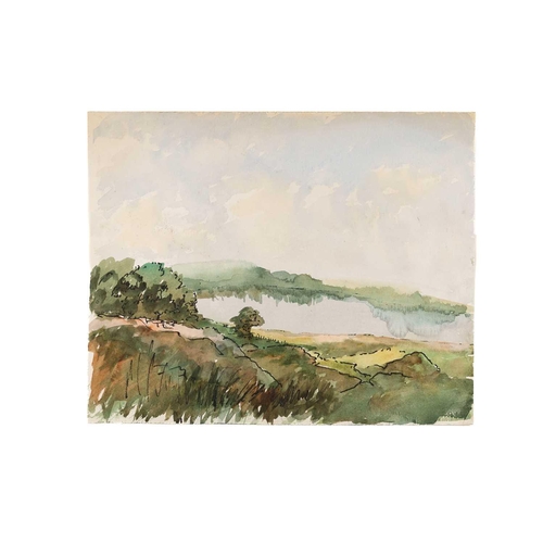 39 - † George Cunningham (1924-1996), Landscape with Sheffield in the distance, unsigned, watercolour, 24... 