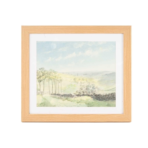 39 - † George Cunningham (1924-1996), Landscape with Sheffield in the distance, unsigned, watercolour, 24... 