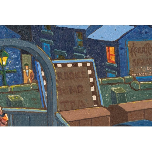 49 - † Joe Scarborough (b1938), The Station, signed and dated '08, oil on canvas, unframed, 30 x 40 cm, w... 