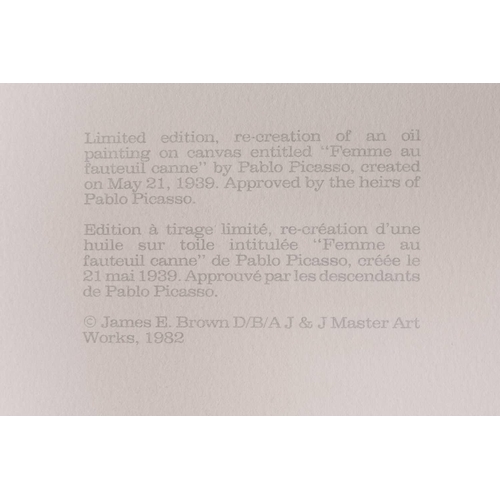 57 - † After Pablo Picasso (1881 - 1973) 'Femme au Fauteuil Canne', Picasso Estate Collection limited edi... 