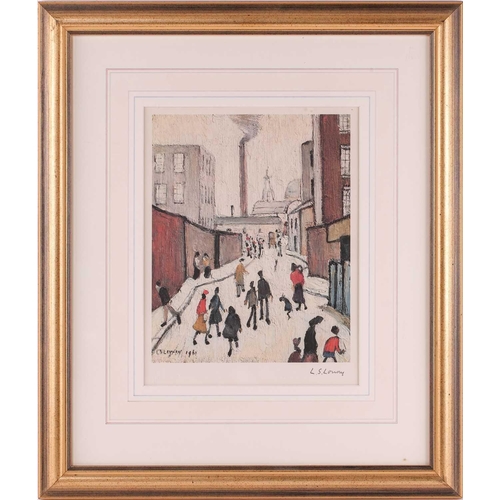 60 - † Laurence Stephen Lowry RA (1887-1976) British, 'Street Scene', limited edition print, pencil signe... 