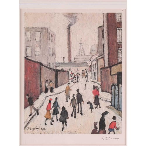 60 - † Laurence Stephen Lowry RA (1887-1976) British, 'Street Scene', limited edition print, pencil signe... 