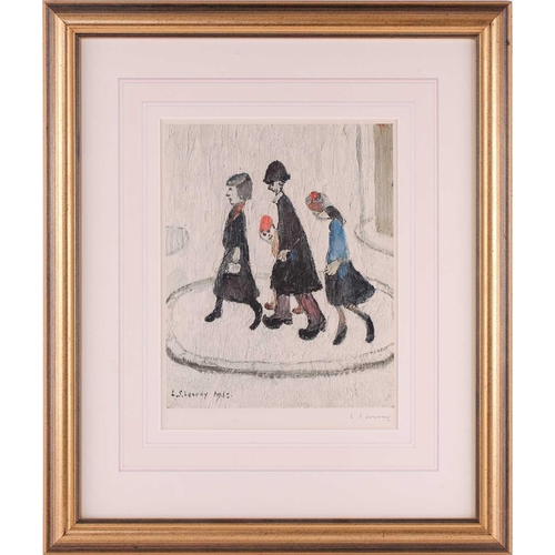 62 - † Laurence Stephen Lowry RA (1887-1976) British, 'The Family', limited edition print, pencil signed ... 