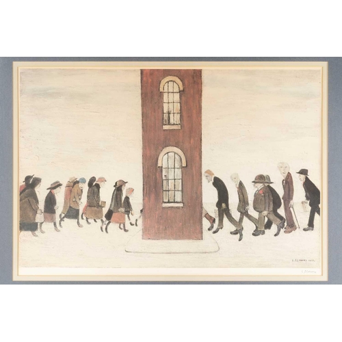 65 - † Laurence Stephen Lowry RA (1887-1976) British, 'The Meeting Point', limited edition print, pencil ... 