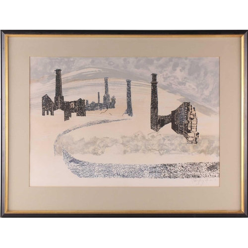 71 - † John Humphrey Spender (1910 - 2005), Cornish Tin Mines, signed and dated '71 in pencil, lithograph... 