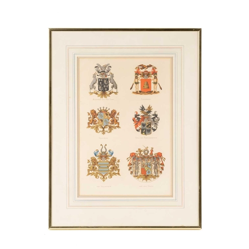 72 - A set of four late 19th century prints of Dutch Heraldic coats of arms, from Johannes Baptist Rietst... 