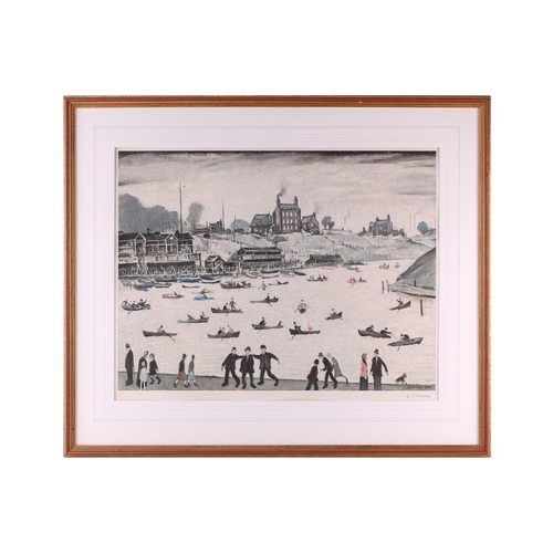 74 - † Laurence Stephen Lowry RA (1887-1976) British, 'Crime Lake', limited edition print, signed in penc... 