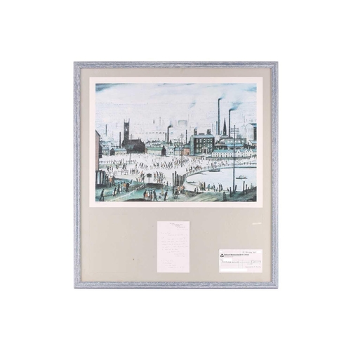 76 - † Laurence Stephen Lowry RA (1887-1976) British, 'An Industrial Town', limited edition print signed ... 