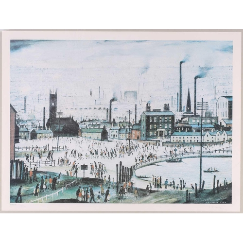 76 - † Laurence Stephen Lowry RA (1887-1976) British, 'An Industrial Town', limited edition print signed ... 