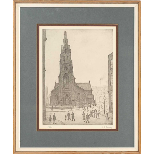 78 - † Laurence Stephen Lowry RA (1887-1976) British, 'St Simon's Church, Salford', limited edition print... 