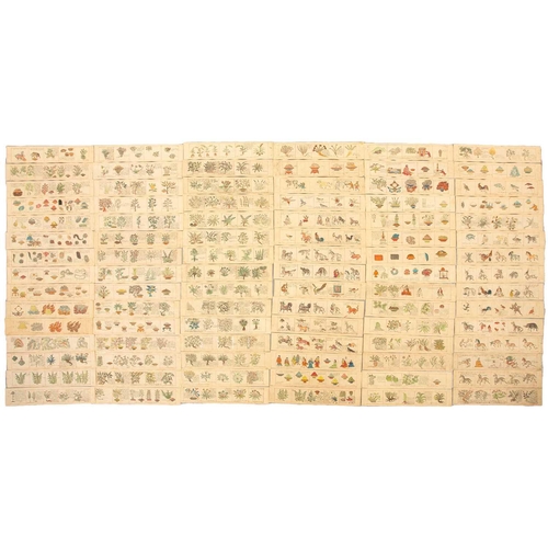 98 - A Tibetan medical manuscript rKyang-sel, early - mid 20th century, comprising ninety hand drawn and ... 