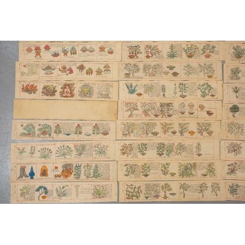 98 - A Tibetan medical manuscript rKyang-sel, early - mid 20th century, comprising ninety hand drawn and ... 