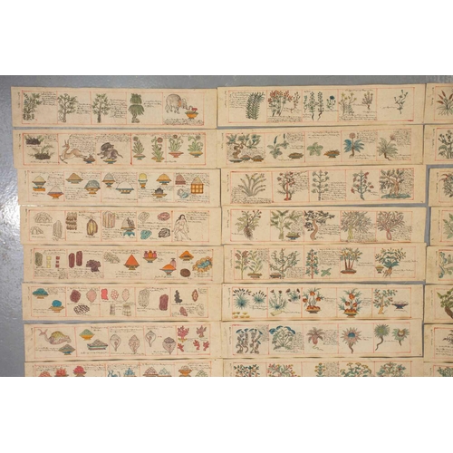 98 - A Tibetan medical manuscript rKyang-sel, early - mid 20th century, comprising ninety hand drawn and ... 