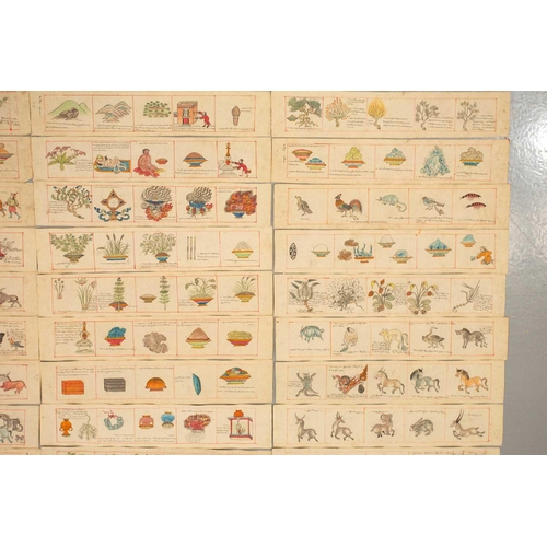 98 - A Tibetan medical manuscript rKyang-sel, early - mid 20th century, comprising ninety hand drawn and ... 