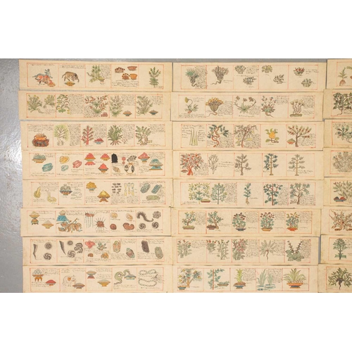 98 - A Tibetan medical manuscript rKyang-sel, early - mid 20th century, comprising ninety hand drawn and ... 