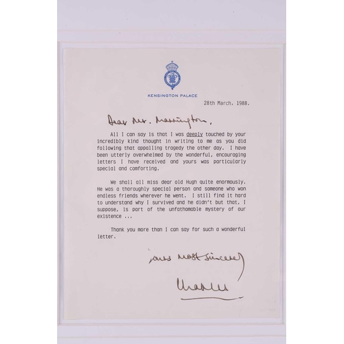 194 - Charles III: a hand-signed letter, written to Robert Marrington thanking him for his condolence lett... 