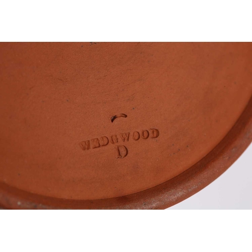 225 - Five items of 19th century Wedgwood rosso antico ware, comprising a miniature version of the Portlan... 