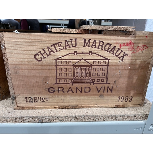 198 - A twelve bottle case of Chateau Margaux 1989 Premier Grand Cru Classé, ullage bottom of neck