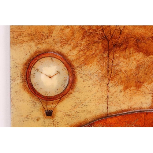 11 - † Kerry Darlington (b.1974), a large triptych, mixed media and resin on board, signed to right-hand ... 