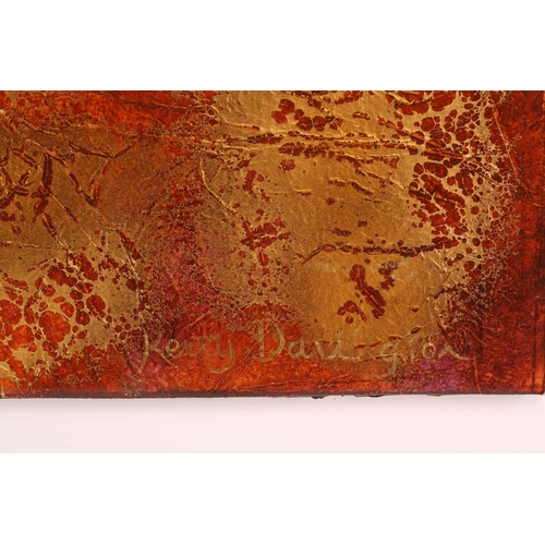 11 - † Kerry Darlington (b.1974), a large triptych, mixed media and resin on board, signed to right-hand ... 