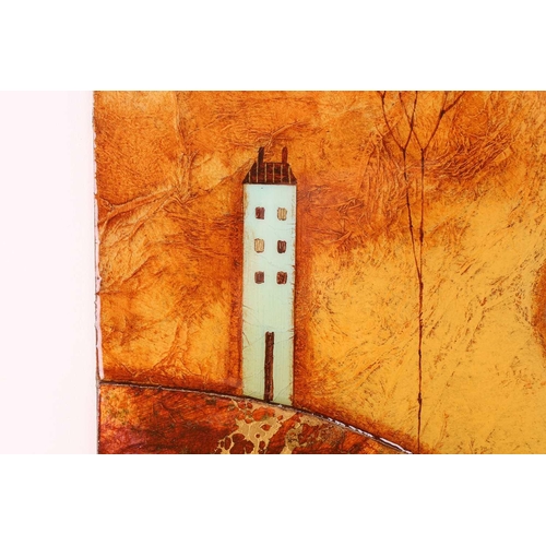 11 - † Kerry Darlington (b.1974), a large triptych, mixed media and resin on board, signed to right-hand ... 