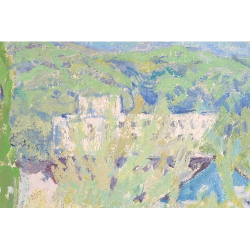 18 - Attributed to Vladimir Andreevic Belov (b.1923) Russia, impressionist style view of a river and buil... 