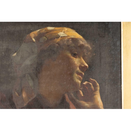 20 - Giuseppe Barison (1853-1931) Italian, Lady wearing a polka dot scarf, signed G. Barison - Venezia to... 