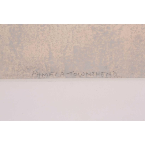 21 - † Pamela Townsend (1920-2019) British, 'Cyclists passing Christ's College, Cambridge', 'Bicycles lea... 