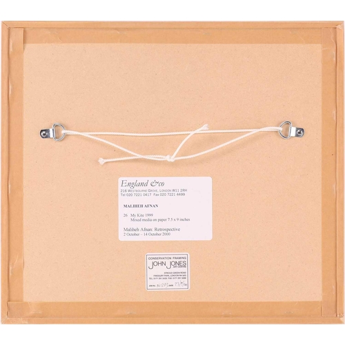 23 - Maliheh Afnan (1935-2016) Palestinian, 'My Kite' signed and dated lower right 99', mixed media on pa... 