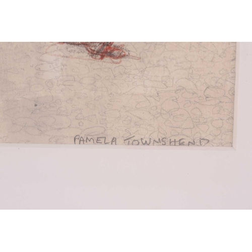 29 - Pamela Townsend (1920 - 2019), 'Boys fishing', 'Boat on Brighton Beach' and 'A blustery walk on the ... 