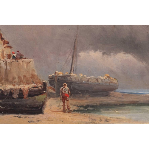 4 - Charles Euphrasie Kuwasseg (1833 - 1904) French, Harbour at low tide, unsigned, oil on canvas, 57 x ... 