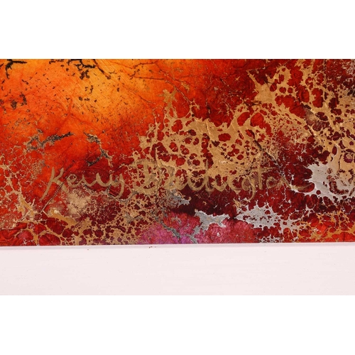 12 - † Kerry Darlington (b.1974), a forest landscape, mixed media and resin on board, signed to bottom ri... 