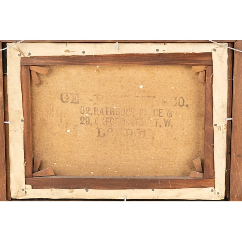 2 - Joseph Thors (1843-1898) British, a rural landscape, stream before a cottage, oil on canvas, signed ... 