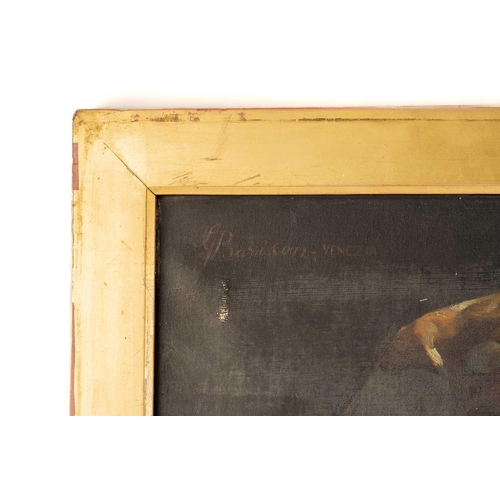 20 - Giuseppe Barison (1853-1931) Italian, Lady wearing a polka dot scarf, signed G. Barison - Venezia to... 