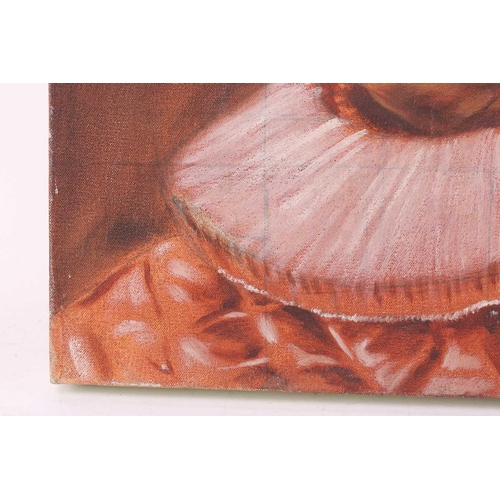 37 - † Darren Baker (b.1976), Portrait of a cavalier in a ruff and holding up a goblet, signed, oil on ca... 