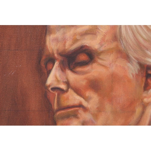 37 - † Darren Baker (b.1976), Portrait of a cavalier in a ruff and holding up a goblet, signed, oil on ca... 