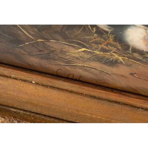 40 - After Constant Artz (1870 - 1951), Ducks at a pond, bears signature C. Artz, oil on board, 38 x 48 c... 