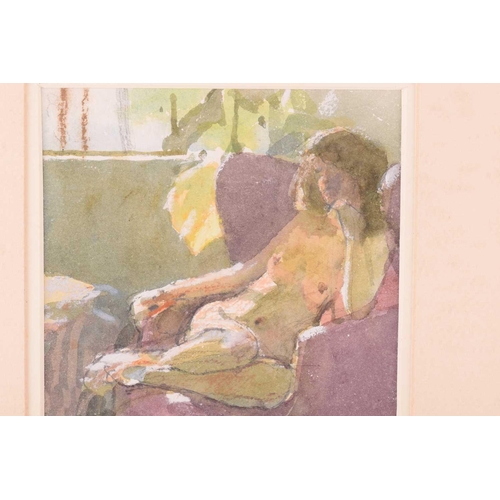 41 - † Ken Howard OBE R.A. (1932-2022) British, 'Valerie', depicting a girl reclining nude in a chair, si... 