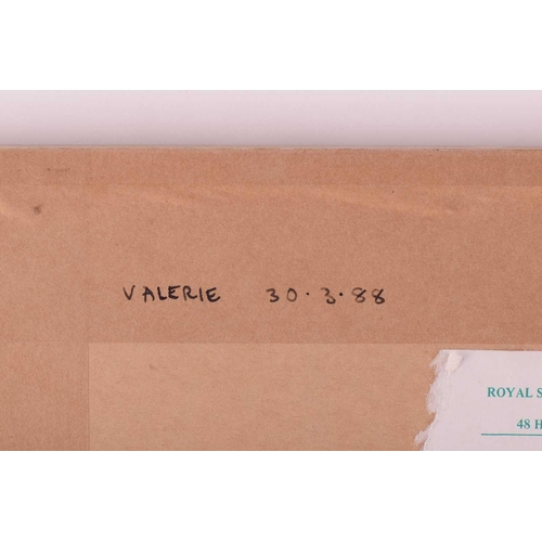 41 - † Ken Howard OBE R.A. (1932-2022) British, 'Valerie', depicting a girl reclining nude in a chair, si... 