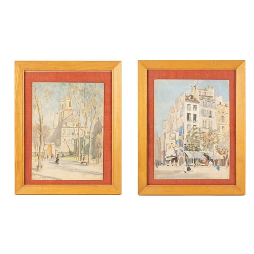 42 - Ernest Procter (1886-1935), Eglisé St. Sulpice, Paris, signed, watercolour on board, 37 x 27 cm, and... 