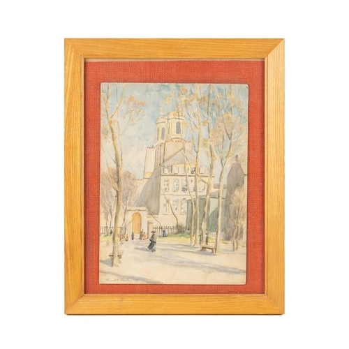 42 - Ernest Procter (1886-1935), Eglisé St. Sulpice, Paris, signed, watercolour on board, 37 x 27 cm, and... 