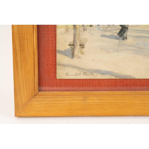 42 - Ernest Procter (1886-1935), Eglisé St. Sulpice, Paris, signed, watercolour on board, 37 x 27 cm, and... 