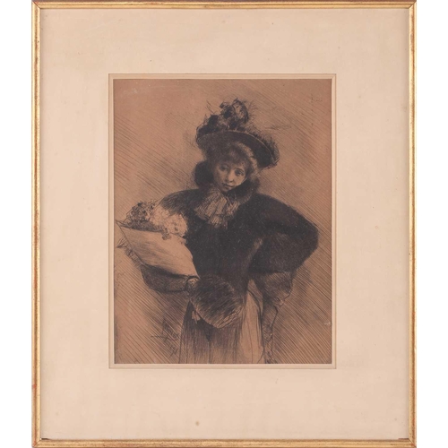 56 - Anders Leonard Zorn (1860 - 1920) 'Rosita Mauri', etching, signed and dated 89 within the plate, 24c... 
