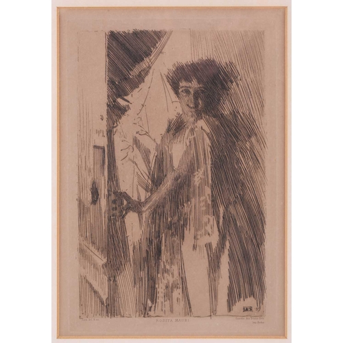 56 - Anders Leonard Zorn (1860 - 1920) 'Rosita Mauri', etching, signed and dated 89 within the plate, 24c... 