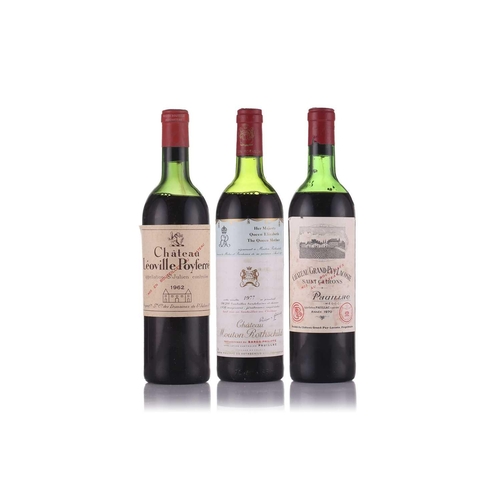 16 - A bottle of Chateau Grand Puy Lacoste Saint Guirons Pauillac 1970, together with a Chateau Mouton Ro... 