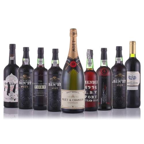 36 - A selection of nine bottles comprising: three bottles of Fonseca No 27 Fine Reserve Port, 20%, 75cl,... 