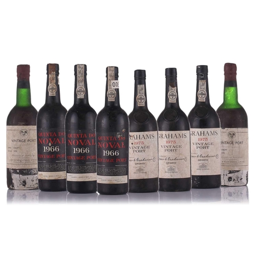 6 - Three bottles of Quinta do Noval 1966 Vintage Port, bottled in 1968, 0.75l, together with two Army &... 